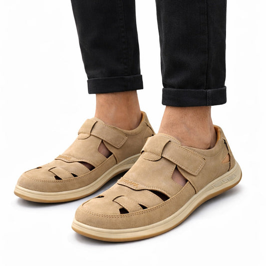 Flexible Men’s Premium  CREAME Suede Comfort Sandals
